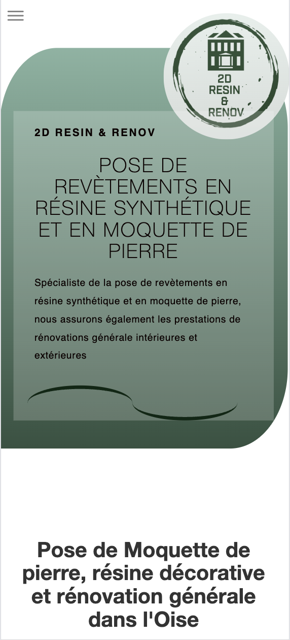 site portable 2D résin et renov